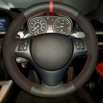 Ization Hand Sewing Suede Leather Car Steering Wheel Cover For BMW M Sport M3 E90 E91 E92 E93 E87 E81 E82 E88 X1 E84