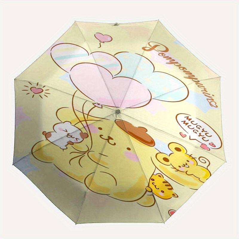 Pompompurin,Mugyu Automatic Folding Umbrella Simple 8 Rib Design, Bright Cartoon Pattern, Durable Iron Frame, Suitable For Travel, Outdoor,