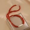 Natural Baroque Pearl Necklace Design Onyx Necklace OT Buckle Red Necklace