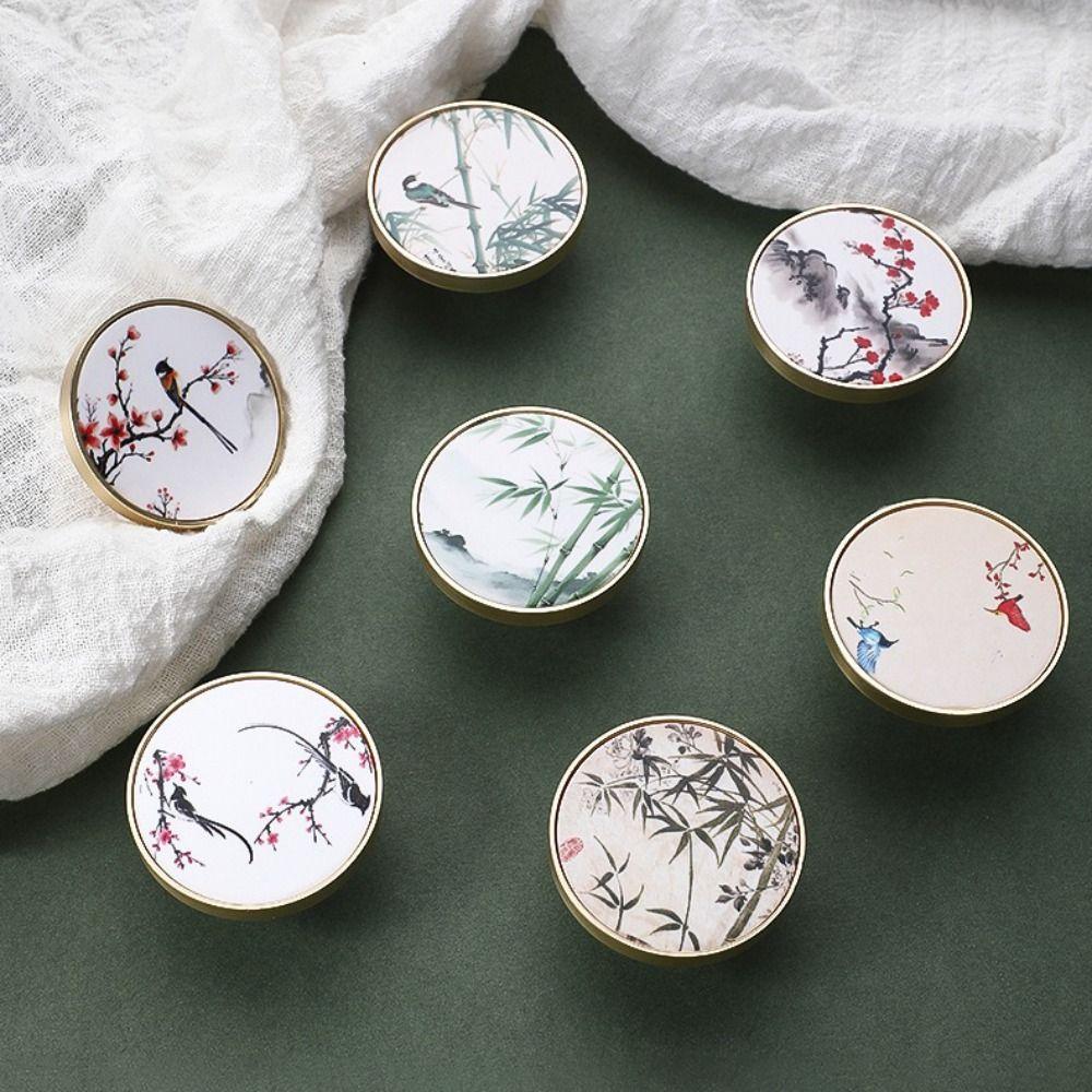 Gold Rim Cabinet Knobs Circular Shape Drawer Knobs Creative Door Knobs For Kitchen Cabinet
