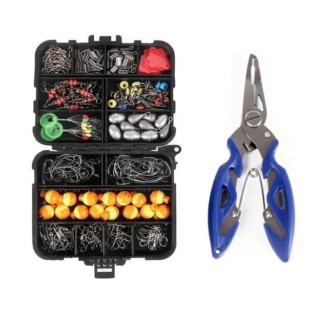 

Набор рыболовных аксессуаров с коробкой для снастей, 263 шт./компл., включая плоскогубцы, джиг-крючки, грузило, вертлюги, защелки, направляющие грузила 120mm