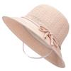 Sun Hat with Fine Knit Foldable Chin UV CAP723 [Buzz Selection] Ribbon, Strap, Breathable, Protection, Women's (Pink)