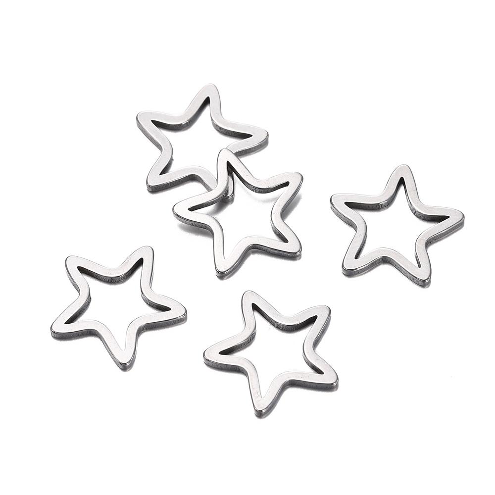 10pcs Stainless Steel Geometric Star Cross Round Frame Earrings Charms Connectors for Necklaces Earrings Jewelry Making Supplies