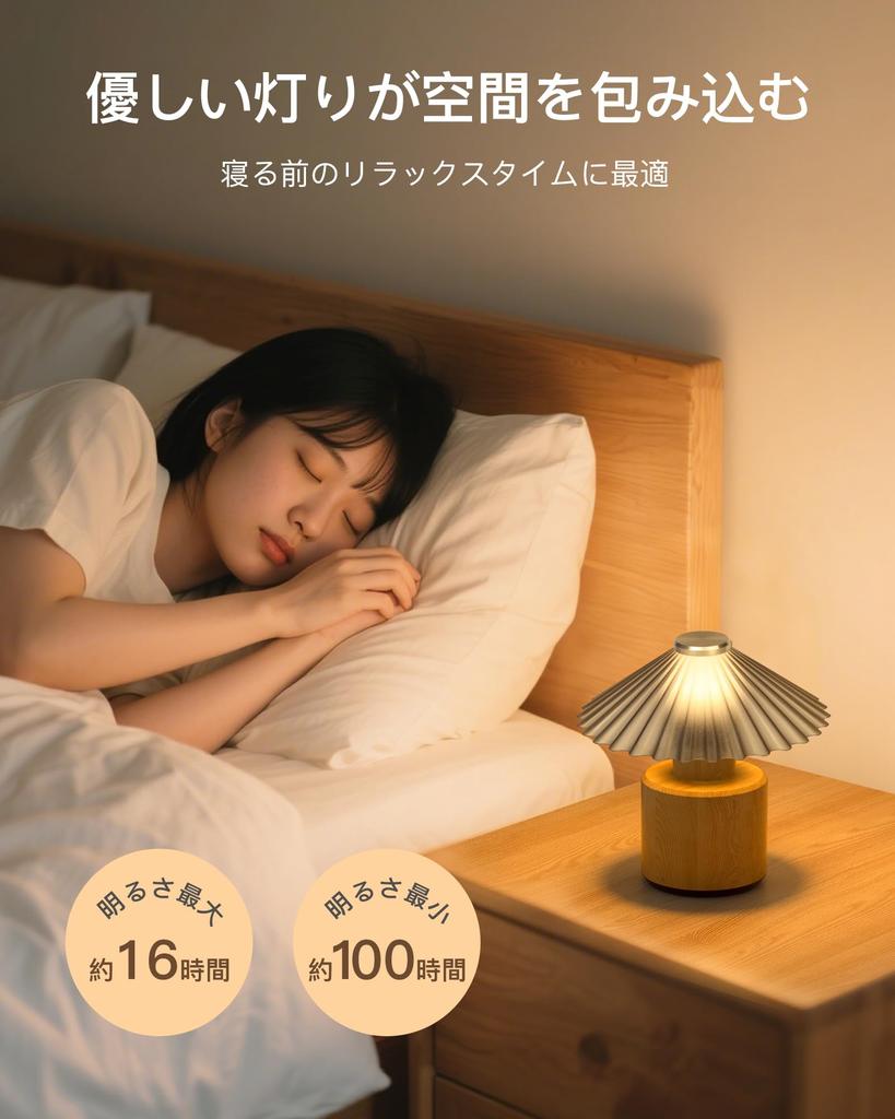 Cordless, USB Rechargeable, Touch-Dimmable LED Table LampNight Light, Eye-Friendly, Modern Design, Wood Grain Finish, Ideal for Bedrooms,