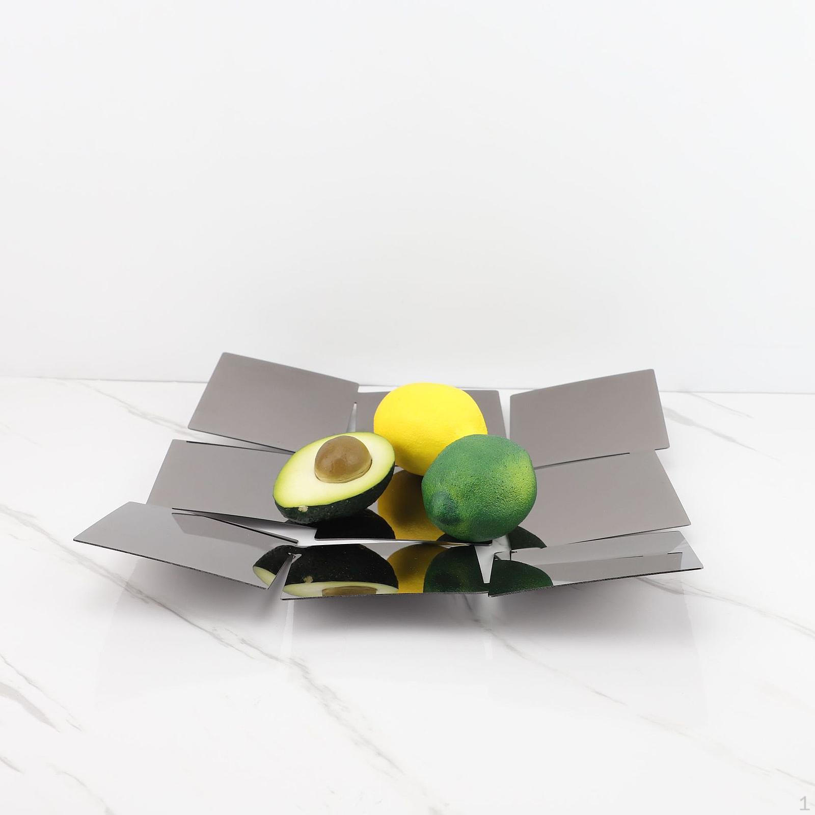 

Поднос для хранения фруктовых тарелок из металла для дома и столовых серебряный