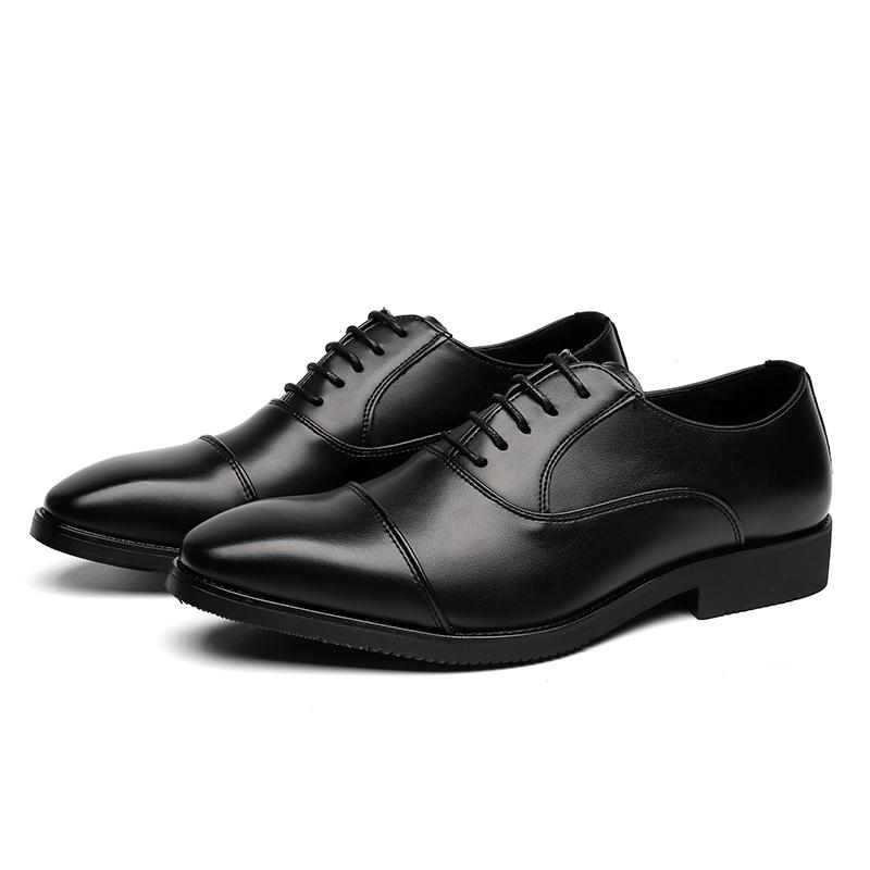 Fashion Big Size Mens Formal Genuine Leather Dress Shoes British Stylish Business Dress Men Flats High Quality Brogues Oxford Shoes Men