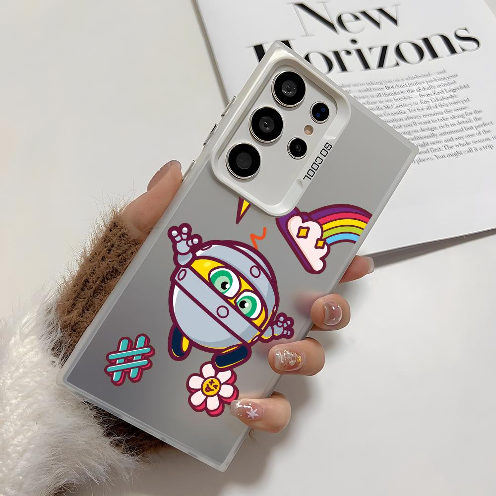 Cute G-Gogoriki K-Kikoriki Phone Case For Samsung Galaxy S25 Edge S24 S23 S22 S21 S20 Ultra Funda Silicone Silver Cover