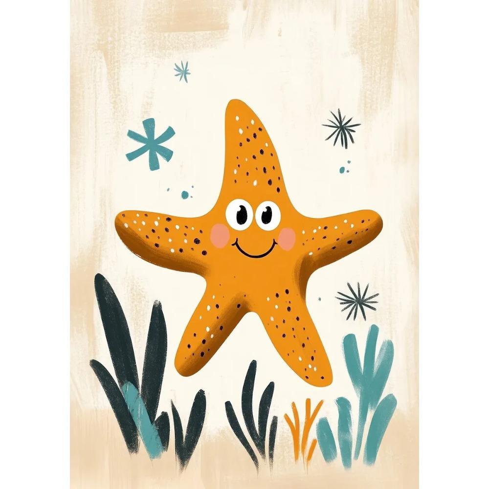 Cute Smiling Cartoon Dolphin Cow Owl Unicorn Posters Expressive Eyes Prints Canvas Painting Wall Picture Home Kid's Room Decor