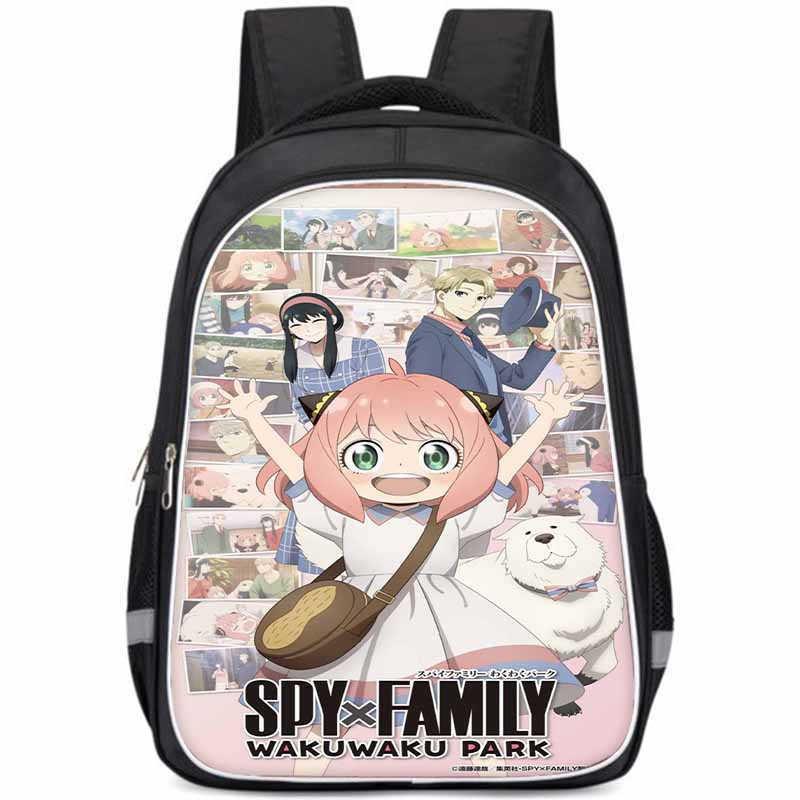 Geräumiger Spy Family Rucksack für Kinder Leichte Oxford-Stoff Schultasche