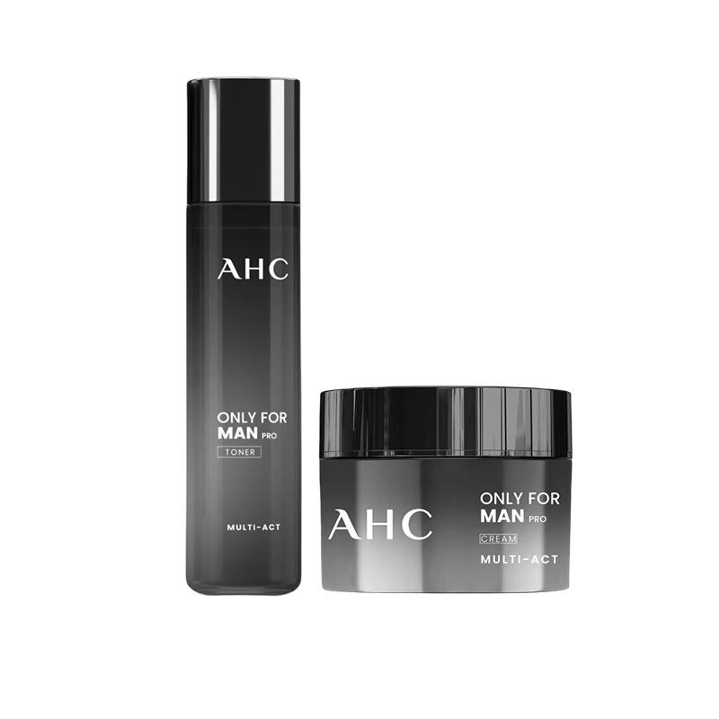 AHC Only For Man Pro 2Pcs Skincare Set, 120ml Hydrating Toner + 30g Multi-Act Moisturizing Face Cream Men Matte Facial Care Kit коричневый
