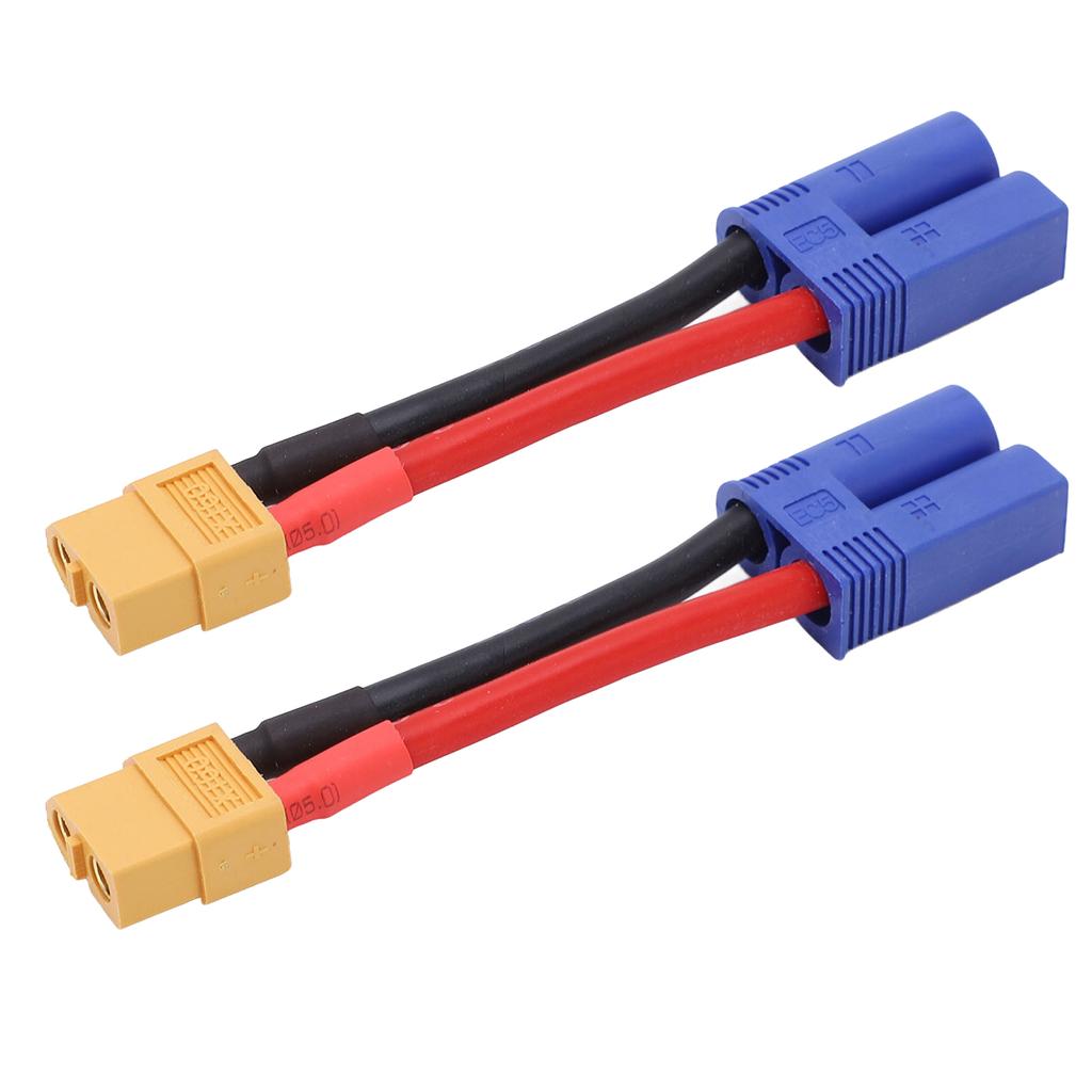 2pcs XT60 Female to EC5 Male Connector Adapter Cable 12AWG Silicone Wire for RC Car Airplane 3.74in