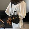 Retro handbag women's 2025 autumn and winter new contrasting color fashion bowling bag shoulder bag