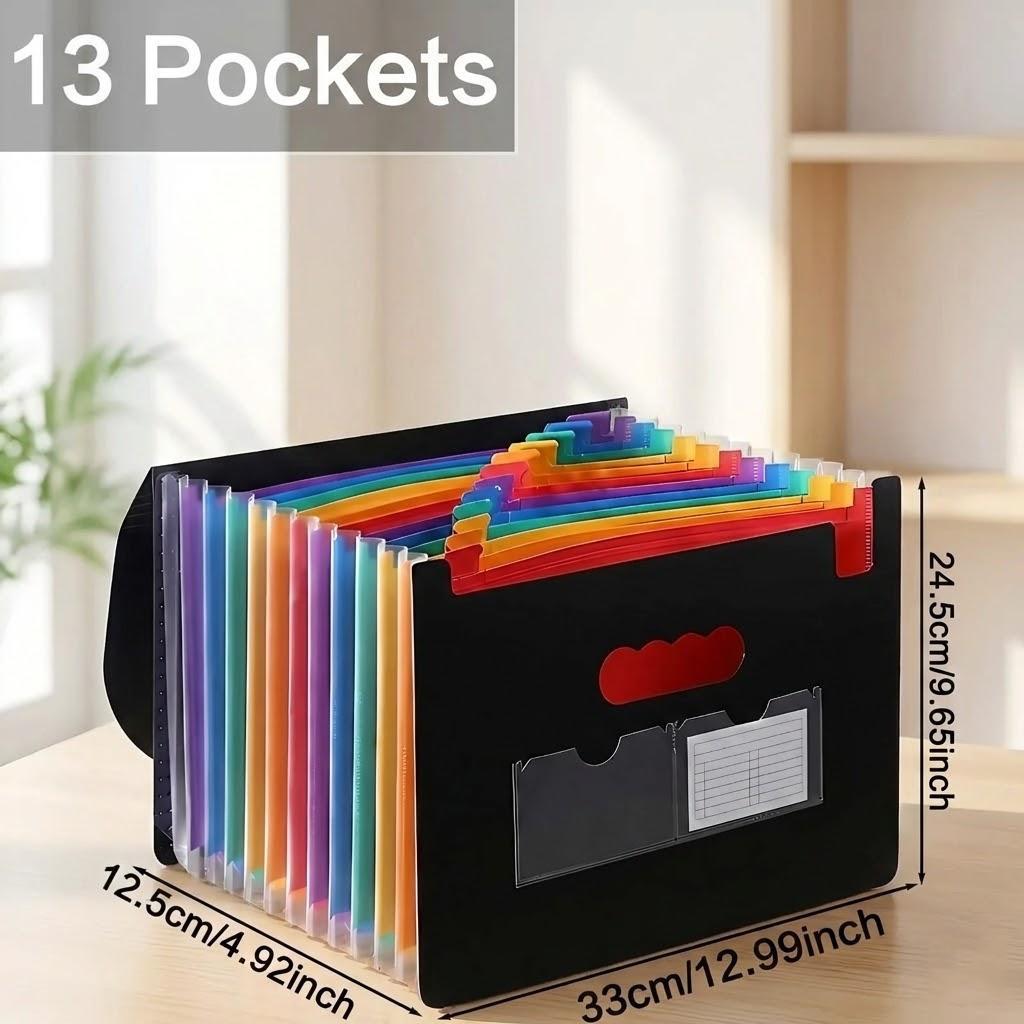 

Durable Waterproof Accordion File Organizer 13 25 Grid Three Side Sealed Flap Folder Office Document Storage Bag