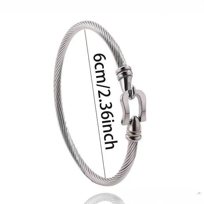 Gold Color Stainless Steel Heart Pendant Charm Bangle Bracelets For Men Women Jewelry Gift