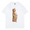 Funny Cat With Knife Meme Tshirt Unisex Unisex Clothing High Street Fashion Trend Tshirts Summer Casual Loose Short Sleeve T Shirt