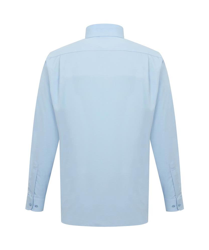 DAKS SHIRTS No-Care Rayon Blend Solid Shirt Regular Fit Blue_Dma3Shdl101B1