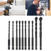 10Pcs Hexagonal Drill Bit Carbide Drill Set Ceramic Tile Wood Glass Punching Hole Saw Metal Drilling Tool Set