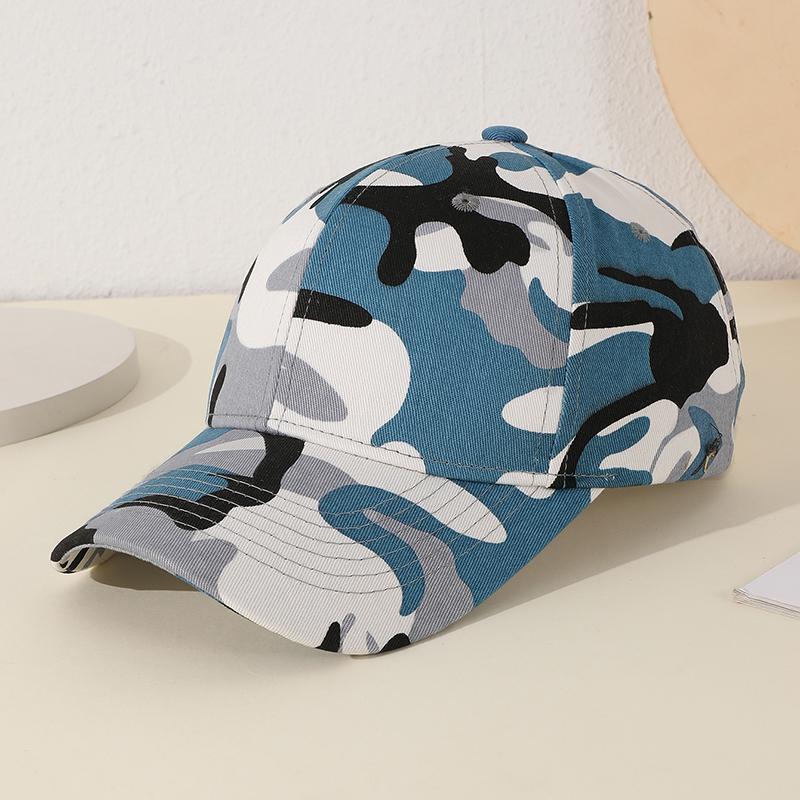 

Korean version of the trend of color camouflage hard top baseball cap for men and women general recreational sports training vis One Size білий