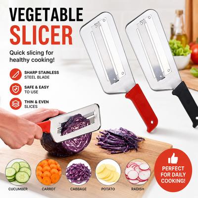 Multifunctional Kitchen Knive Stainless Steel Double 2 Slice Blade Vegetable Cabbage Slicer Knife Fish Scale Cleaning Slicer