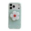 Mint Green & White Floral Magnetic Stand Case for iPhone 17/16 Pro Max/15 Pro