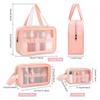 VeriXpress Set of 3 Clear Travel Makeup Pouch Set, Make Up Bag for Home & Travel, Toiletries Organizer for Cosmetic, Bag for Women and Girls Toilet