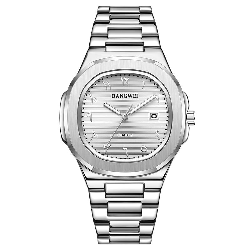 LIGE New Luxury Men Quartz Watches BANGWEI Brand Waterproof Automatic Date Watch Man Stainless Steel Sport Chronograph Watch for Men Clock