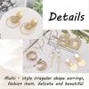 15 Pairs Geometric Drop & Stud Earrings Set, Gold Disc, Square, Circle Dangle Earrings, Wedding Hoop Earrings for Women