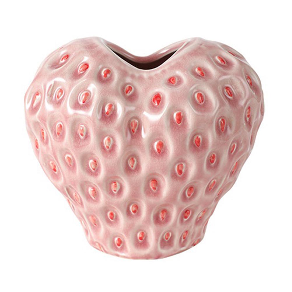 Strawberry Vase Ceramic Flower Pot Vase Decorative Pink Flower Vase Fruit Vase Decorative Ornament Flower Arrangement