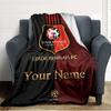 Name Custom Stade Rennes FC Print Flannel Blanket High Quality Warm Comfortable Cover for All Seasons Perfect for Gifts Home Decor