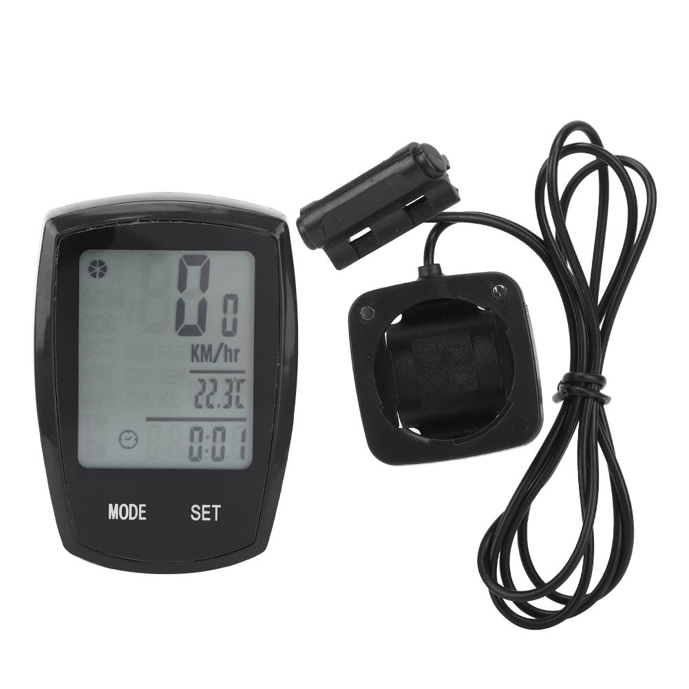 

ПВХ Черный Светящийся Сенсорный Экран Велокомпьютер Английский Велосипедный Спидометр Аксессуар для Велоспорта Черный Проводной