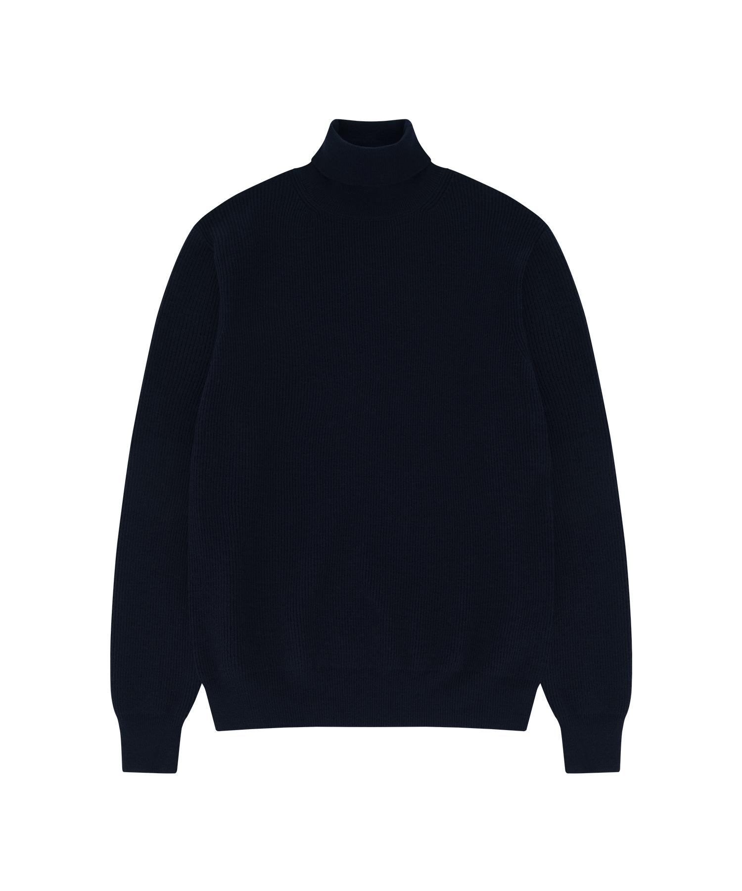 Belief Wool Soft Turtle Neck Knit (Navy) Navy/M