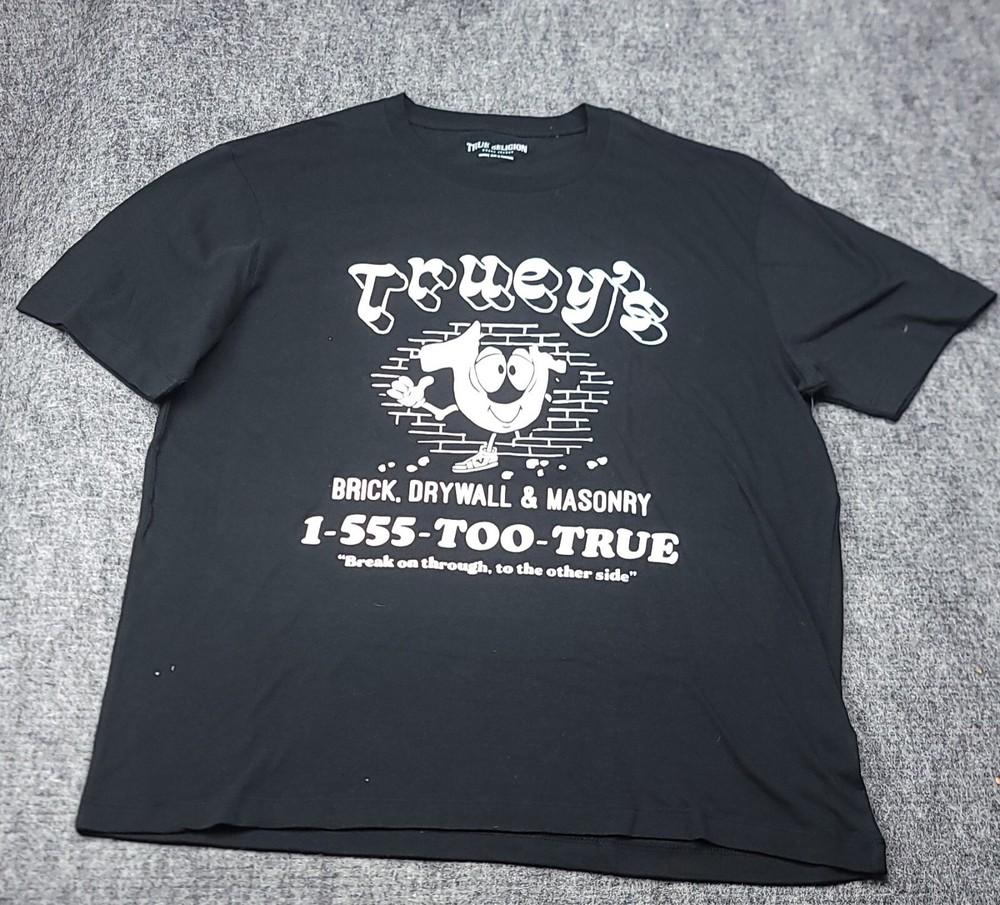 True Religion Уличная футболка с графическим принтом, с круглым вырезом, размер 2XL, унисекс L