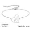 Stainless Steel Heart Gymnast Bracelet Adjustable Chain Hypoallergenic Jewelry for Women Girls Holiday Gift
