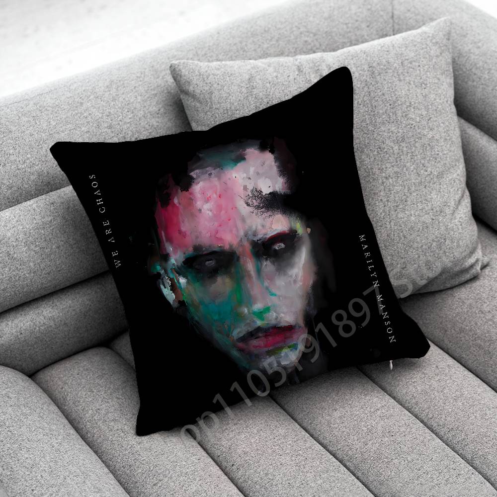 M-Marilyn M-Manson Antichrist Superstar Povlak na polštář Pro 50x50cm 30x30cm 45x45cm 40x40cm Čtvercový povlak na polštář