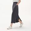 Broadcast Women's Grey French Style A-Line Slit Midi Skirt