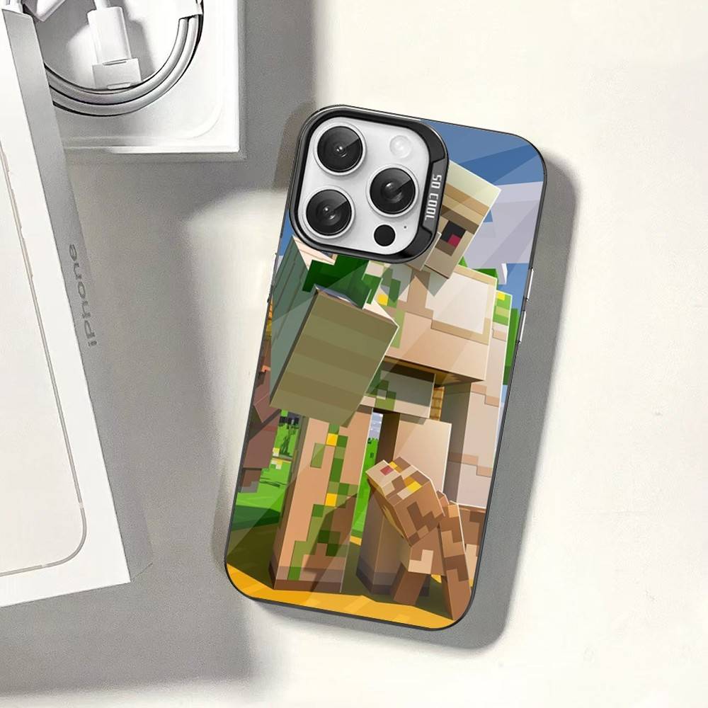 

Game M-Minecraft Phone Case For IPhone 17 16 15 14 13 12 11 Pro Max Plus Color Silver Cover iPhone 13