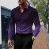 Spring Autumn Long Sleeved Shirt for Men with Sense of Luxury Gradient Lapel Loose Buttons Versatile Versatile Shirts Men’s