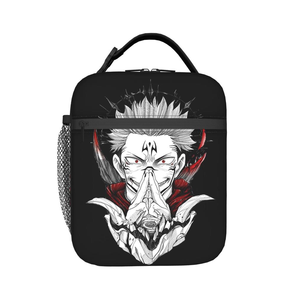 Anime Manga Sukuna Insulated Lunch Bags Thermal Bag Reusable,Lunch Container Jujutsus Kaisens Anime Large Tote Lunch Box Outdoor