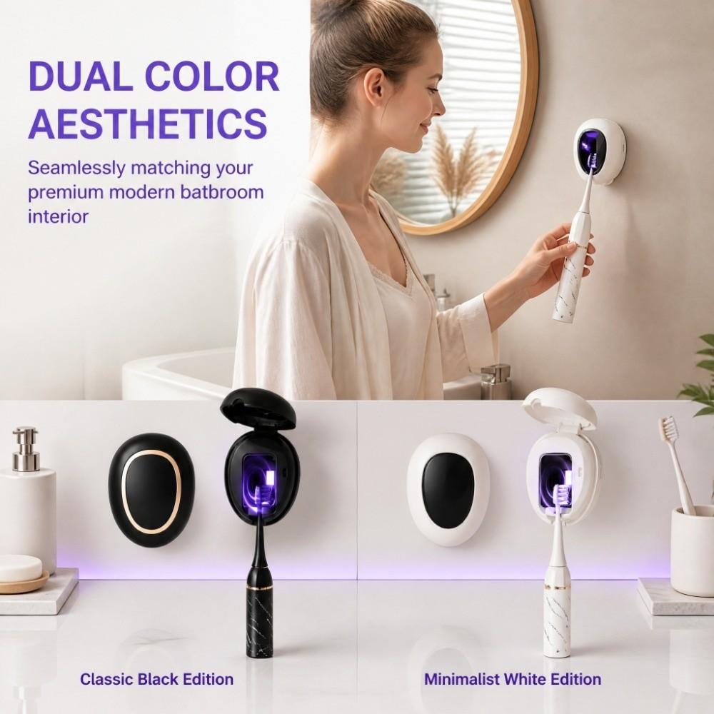 Waterproof Smart Toothbrush Rack Wall-Mounted Toothbrush Intelligent Drying Rack Bathroom