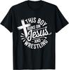 This Boy Runs On Jesus and Wrestling Christian Faith Apparel T-Shirt