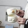 Kreative Cartoon Keramiktasse mit Prägung Niedliche Haushalts-Frühstückstasse für Milch und Kaffee