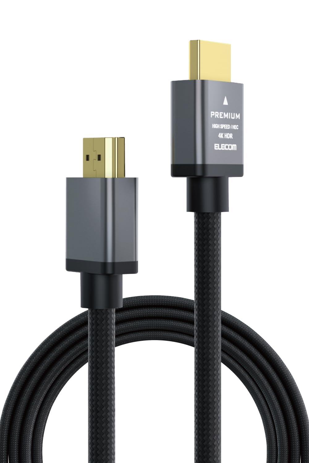 

ELECOM HDMI Cable Premium Nylon Mesh 3m Cable Standard Aluminum Connector 18Gbps ARC Compatible with Game Black Ver2.0 Bending-resistant 4K/2K