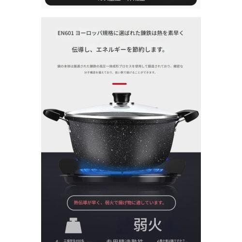 Two-handled Pot with Lid, Gas/induction Compatible, Glass Lid, Diamond-coated, Long-lasting, Non-stick, Easy To Clean, Black, Induction Compatible, Ta