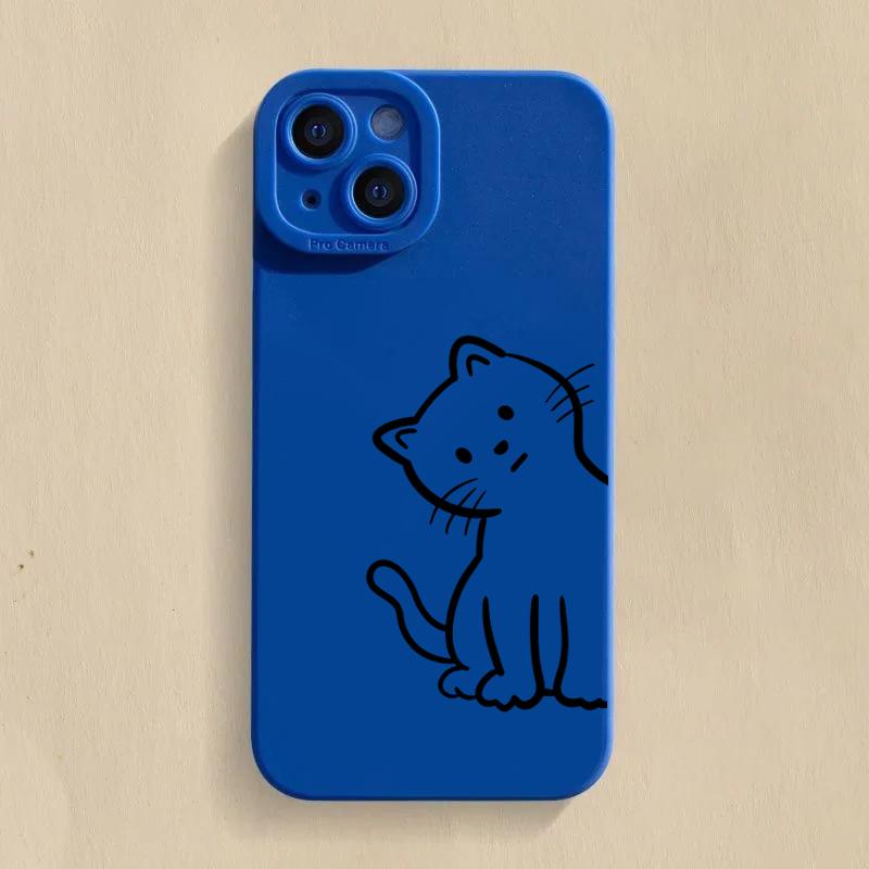 

Cute Couple Cats Silicone Phone Case For iPhone 11 12 13 14 15 16 17 Pro Max 17 Air 16E XS X XR 7 8 Plus Shockproof Soft Cover iPhone XS Max