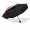 1pc Hello Kitty Make Life Sweet Automatic Folding Umbrella - Portable 3-Fold Design with Iron Frame, Perfect for Outdoor Use, Festive Gifts, Travel, D