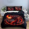 Dragon Flame Decorative Set Soft Comfortable Duvet Cover Bedding Set Included 1*Duvet Cover & 2*Pillowcases, Gift