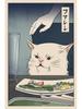 Retro japansk Samurai Cat Dog Poster Lerretsmaling Nordisk veggkunst for moderne stuedekorasjon