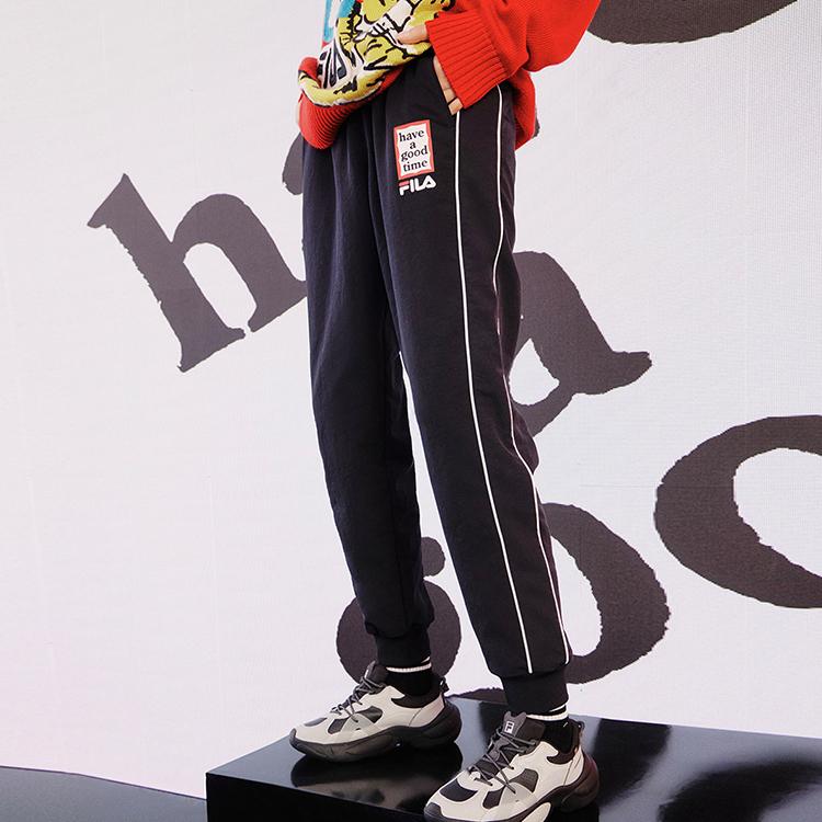 New FILA Co Branded Year Of The Tiger Collection Knitted Sweatpants Women's Jet Black F11W219806F-BK