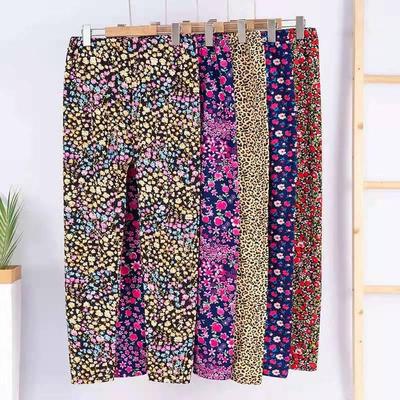Pantalones de Modal Seda de Leche con Estampado Floral para Mujer, No Hace Bolitas, Alta Elasticidad, Holgados, Cómodos, Casuales, Ropa de Otoño