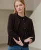 JE NE SAIS QUOI [100% Cashmere] Signature Crew Neck Cashmere Cardigan_ Dark Brown